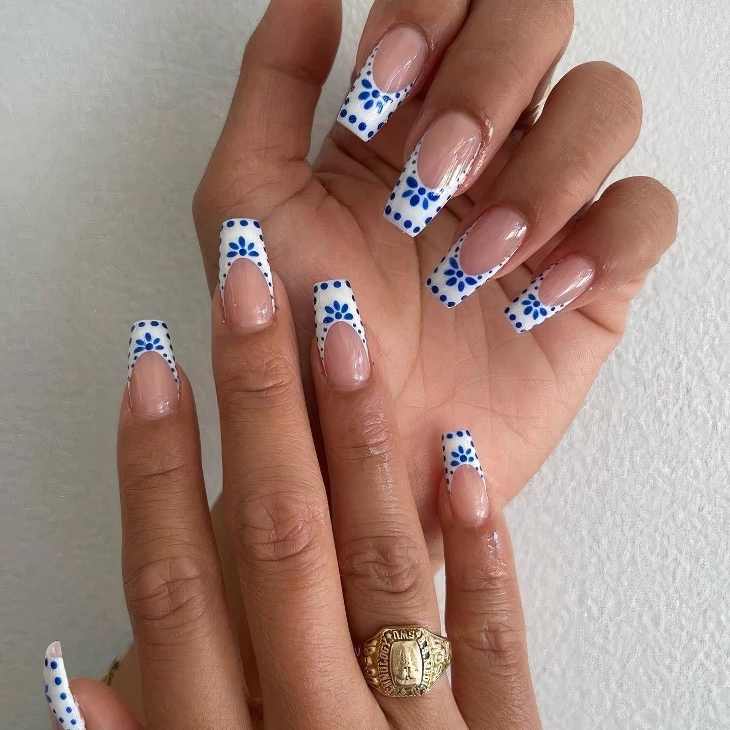 Emilia Porcelain French Tip Nails