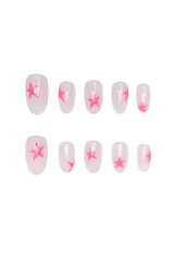 Izzy Pink Stars Nails