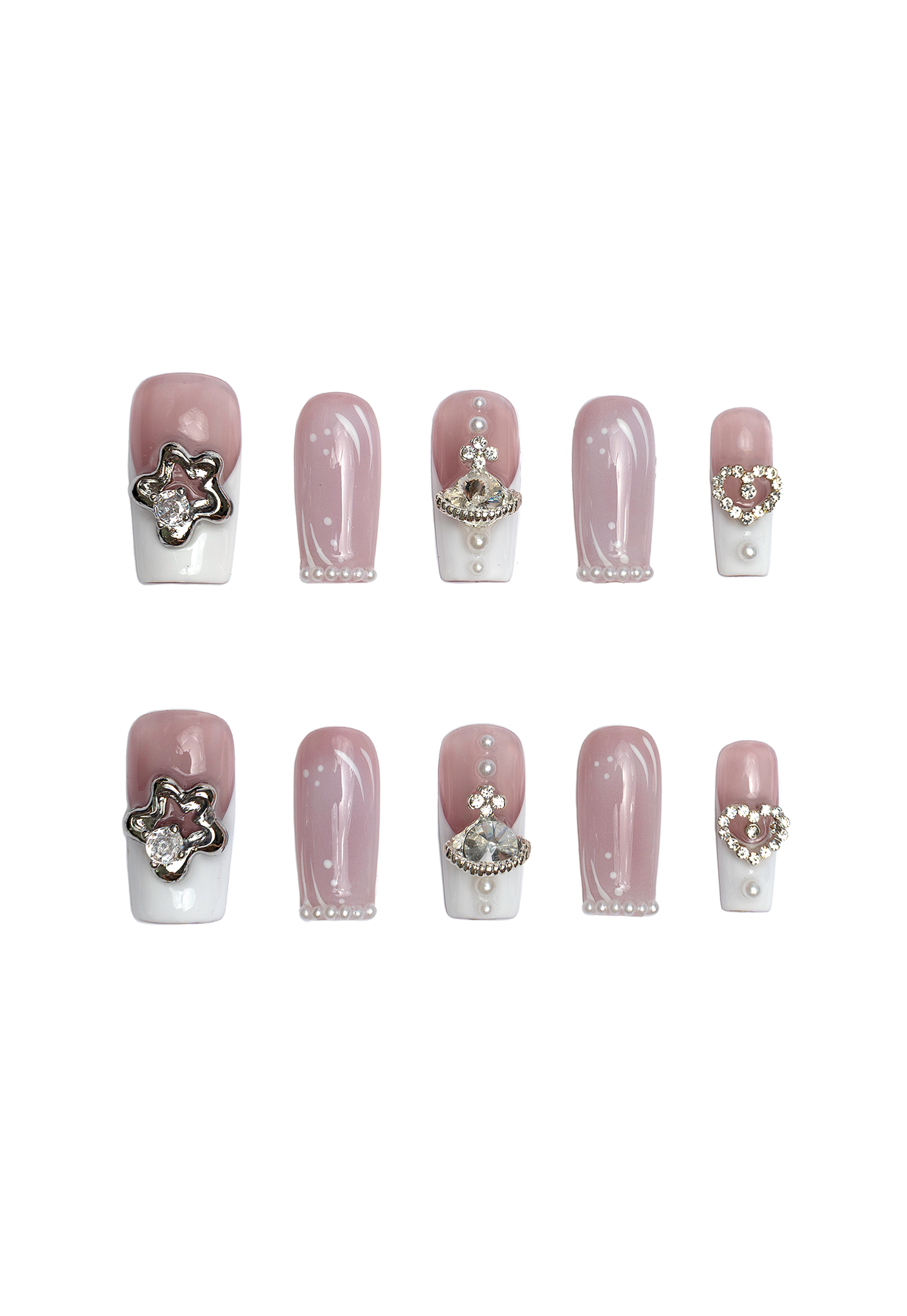 Julia Pink Charm Nails