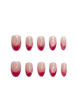 Kaia Pink Hibiscus French Tip Nails