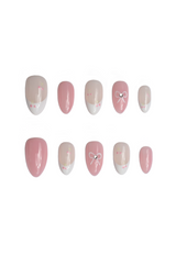 Katie Pink Ribbon French Tip Nails