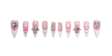 Luna Charms Pink and White French Tip Nails