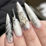 Kimberly Silver Chrome Star Nails